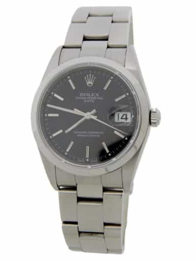 Mens Rolex Stainless Steel 15200 Date Watch with Black Dial (SKU K358348FPAMT)