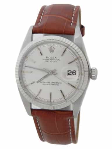 Mens Rolex Stainless Steel Datejust Watch Silver Dial 1601 (SKU 1277158BRAMT)