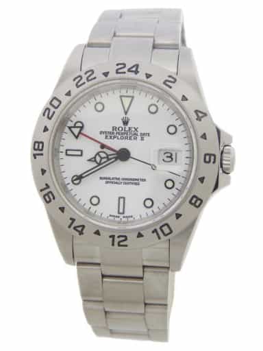 Mens Rolex Stainless Steel Explorer II White Dial 16570T (SKU F092999AMT)