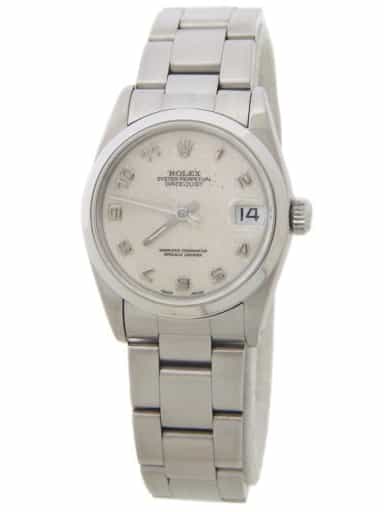 Mid-Size Rolex Datejust SS Watch with Ivory Anniversary AKA Jubilee Dial 68240 (SKU N558654AMT)