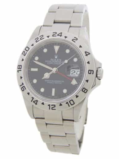 Mens Rolex Stainless Steel Explorer II Ref. 16570 Watch with Black Dial (SKU P209258UAMT)