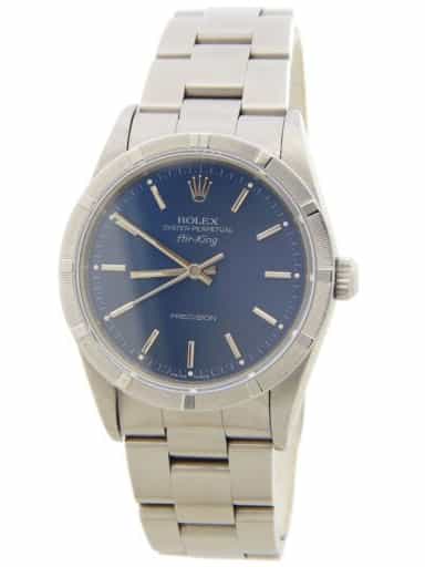 Mens Rolex Stainless Steel Air-King Watch Blue Dial 14010 (SKU X528072AMT)