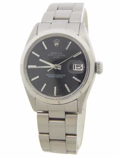 Mens Rolex Stainless Steel Date Model Ref. 1500 with a Black Dial (SKU 2353450AMT)