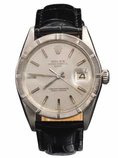 Vintage 1501 Mens Rolex Stainless Steel Date Watch Silver Mosaic Dial (SKU 1764086AMT)