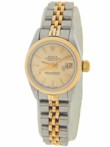 Ladies Rolex Two-Tone 18K/SS Datejust Watch Champagne Dial 69173 (SKU 69173FPAMT)
