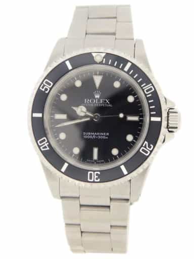Mens Rolex Stainless Steel Submariner Watch Black Dial 14060M (SKU Y614135OAMT)