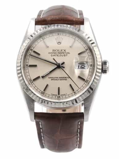Mens Rolex Stainless Steel Datejust 16234 Watch Silver Dial (SKU 16234BRFPAMT)
