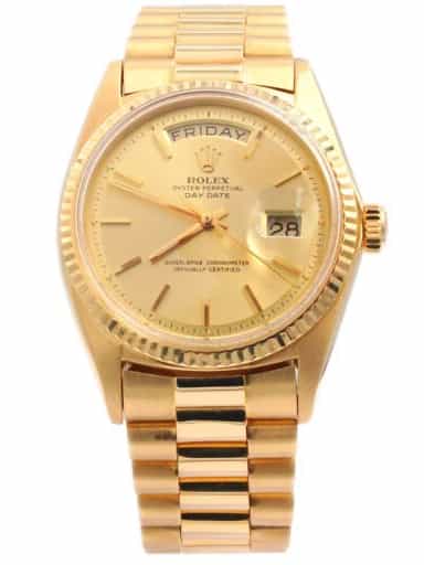 Mens Rolex 18K Gold Day-Date President Watch Gold Champagne Dial 1803 (SKU 1803FPAMT)
