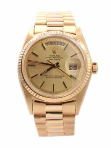 Mens Rolex 18K Gold Day-Date President Watch Gold Champagne Dial 1803 (SKU 2493199AMT)