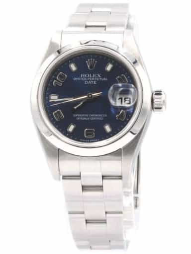 Ladies Rolex Stainless Steel Date Watch 79160 Blue Arabic Dial (SKU Y110831AMT)