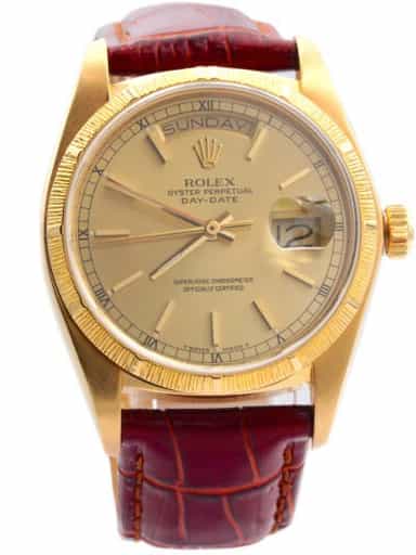 Mens Rolex 18K Gold Day-Date Watch with Gold Champagne Dial 18078 (SKU 5347269FPAMT)