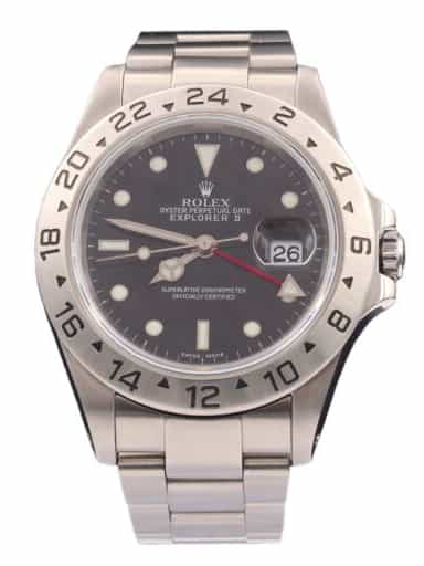Mens Rolex 16570 Stainless Steel Explorer II Watch with Black Dial (SKU K283798FPAMT)