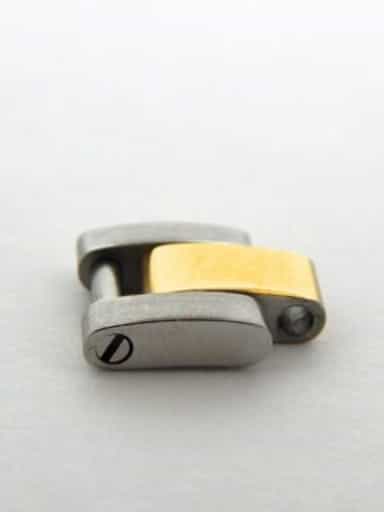 1 (ONE) Ladies Aftermarket 2tone Yellow Gold Plated Stainless Steel Link (SKU LINKSAFTGP13SSM)