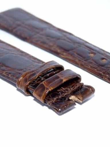 Vintage Rolex Brown Crocodile Leather Strap Band 20mm (SKU BRCR56MT)