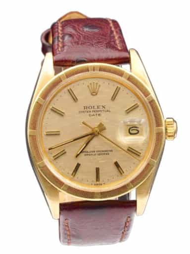 Vintage Mens Rolex 14K Yellow Gold Date Watch Ref. 1501 with Gold Mosaic Dial (SKU BT5835309AMT)