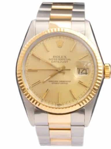 Mens Rolex Two-Tone 16013 Datejust Watch Gold Champagne Dial (SKU 8651886AOAMT)