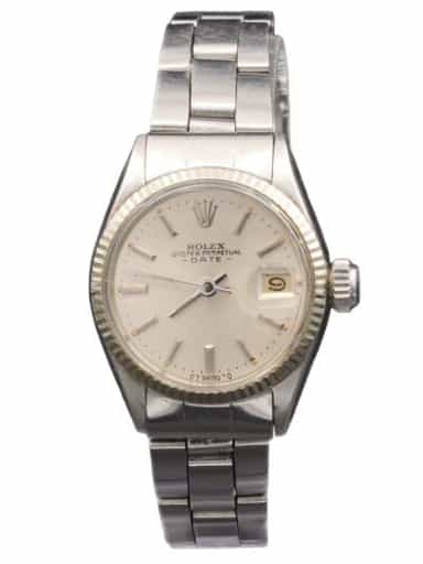 Vintage Ladies Rolex Stainless Steel Date 6517 Watch Silver Dial (SKU 6517FPAMT)