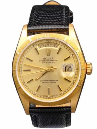 Mens Rolex 18K Gold Day-Date Watch with Gold Champagne Dial 18078 (SKU 9582414BLAMT)