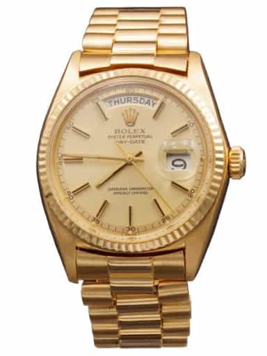 Mens Rolex 18K Gold Day-Date President Watch Gold Champagne Dial 1803 (SKU 961784AMT)