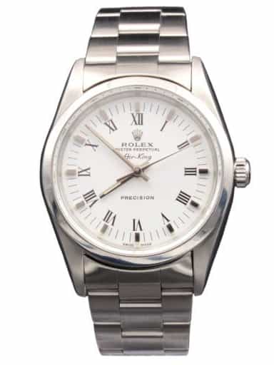 Mens Rolex Stainless Steel Air-King Watch White Roman Dial 14000 (SKU U668417AMT)