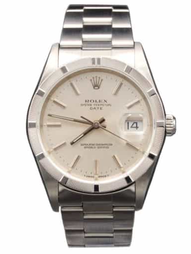 Mens Rolex Stainless Steel Date 15210 Watch with Silver Dial (SKU 15210FPAMT)