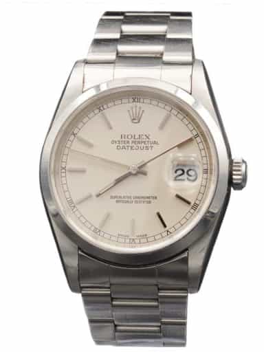 Mens Rolex Stainless Steel Datejust Silver Dial and Oyster Band 16200 (SKU 16200FPOAMT)
