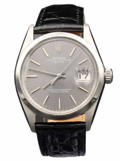 Mens Rolex Stainless Steel Date Watch with Slate Gray Dial 1500 (SKU 2722773BLAMT)