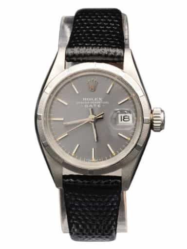 Ladies Rolex Stainless Steel Date Watch Slate Gray Dial 6919 (SKU 3900751BLAMT)