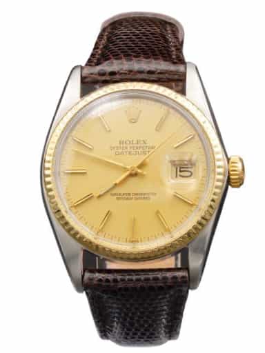Mens Rolex Two-Tone 18K/SS Datejust Watch with Gold Champagne Dial 16253 (SKU 6407506BRAMT)