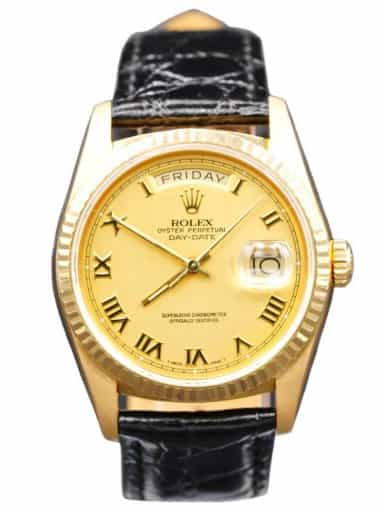 Mens Rolex 18K Gold Day-Date President Watch Champagne Roman Dial 18238 (SKU R676363FPAMT)