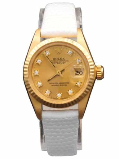 Ladies Rolex 18K Yellow Gold Datejust Watch Gold Champagne Dial 6917 (SKU 7318904WLAMT)