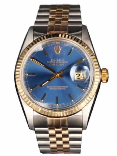 Mens Rolex Two-Tone Datejust Watch Blue Dial 16013 (SKU DJ8881511MT)