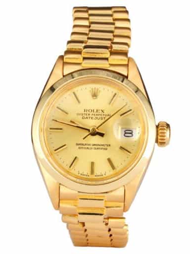 Ladies Rolex 18K Yellow Gold Datejust Watch Model Ref. 6916 with Gold Dial (SKU 2938430FAMT)