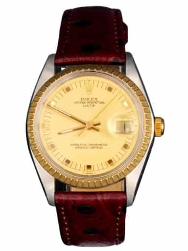 Mens Rolex Two-Tone 14K/SS Date Watch Model ref 1505 Champagne Dial (SKU 2245764BRAMT)