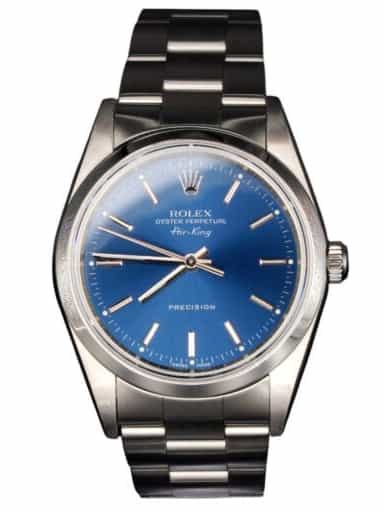 Mens Rolex Stainless Steel Air-King Watch Blue Dial 14000M (SKU Y323322AMT)