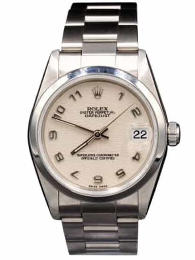 Mid-Size Rolex Datejust SS Watch with Ivory Anniversary AKA Jubilee Dial 78240 (SKU A978932FPAMT)