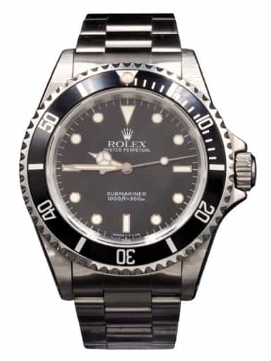 Mens Rolex Stainless Steel Submariner Watch Black Dial 14060 (SKU 14060BLAMT)