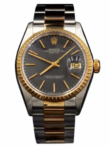 Mens Rolex Two-Tone Date Watch Black Dial 1505 (SKU 7197535AMT)