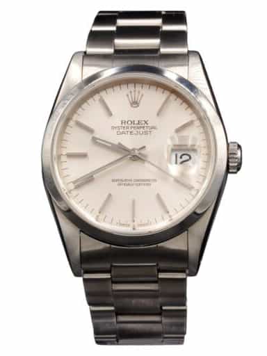 Mens Rolex Stainless Steel Datejust Watch Silver Dial Oyster Band 16200 (SKU E334277OAMT)