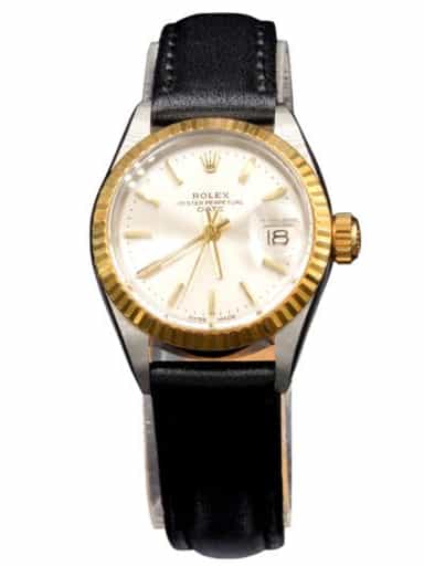 Ladies Rolex Two-Tone 14K/SS Date Watch Silver Stick Dial 6917 w/ Service Card (SKU 2932679AMT)