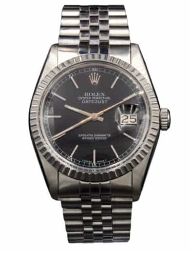 Mens Rolex Stainless Steel Datejust Watch Ref 16030 with Black Dial (SKU 5882666AMT)