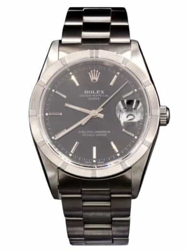 Mens Rolex Stainless Steel Date Watch Black Dial 15210 (SKU F325146AMT)
