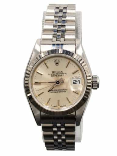 Rolex Ladies Stainless Steel Datejust Watch Silver Dial 69174 (SKU S393859AMT)