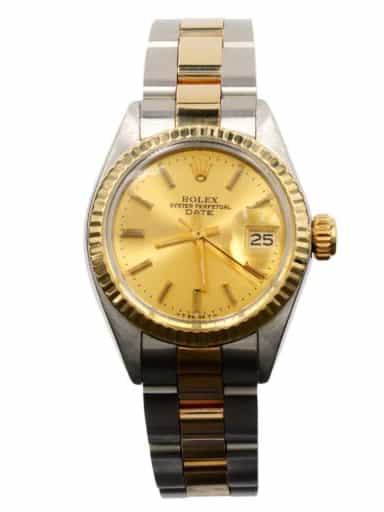 Ladies Rolex Two-Tone Date Watch Gold Champagne Dial 6917 (SKU 4187870AMT)