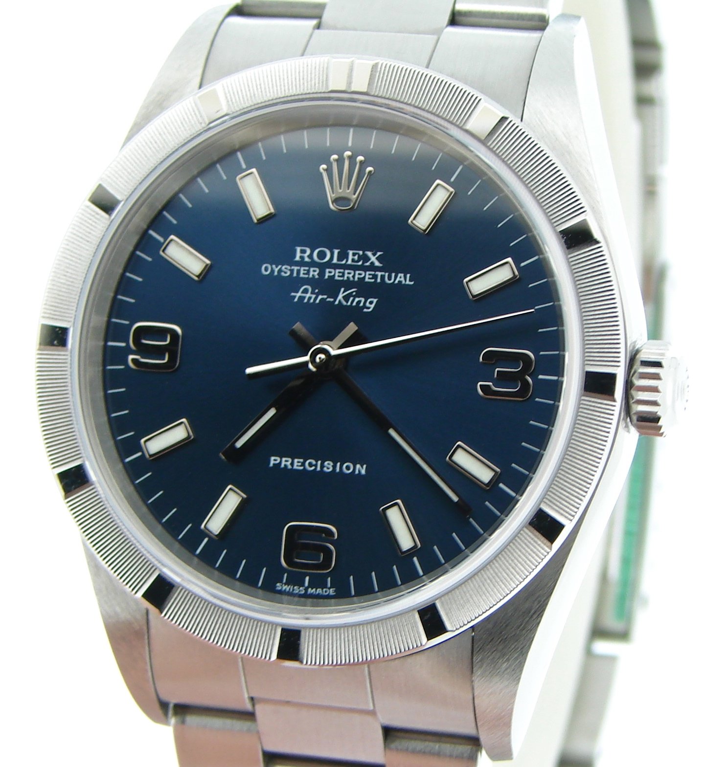 Mens Rolex Stainless Steel AirKing Blue Arabic 14010M (SKU K281554CMT)