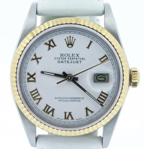 Rolex Two-Tone Datejust 16013 White Roman-1