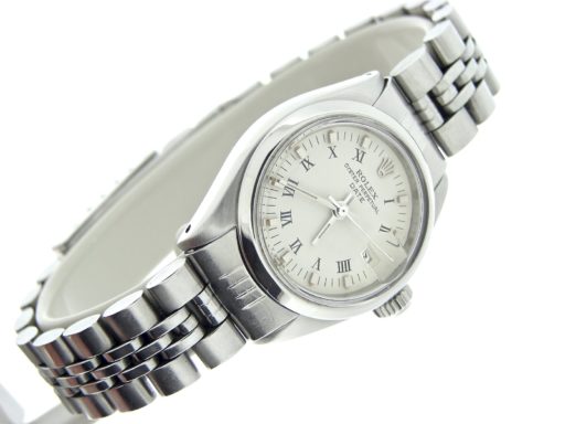 Rolex Stainless Steel Date 6916 White Roman-4