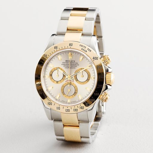 Mens Rolex Daytona Cosmograph 2Tone 18k Gold & Stainless Steel Watch Slate Ref. 116523