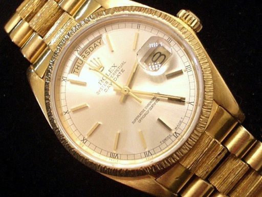Rolex 18K Yellow Gold Day-Date President 18078 Silver -5
