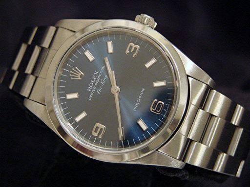 Rolex Stainless Steel Air-King 14000 Blue-4